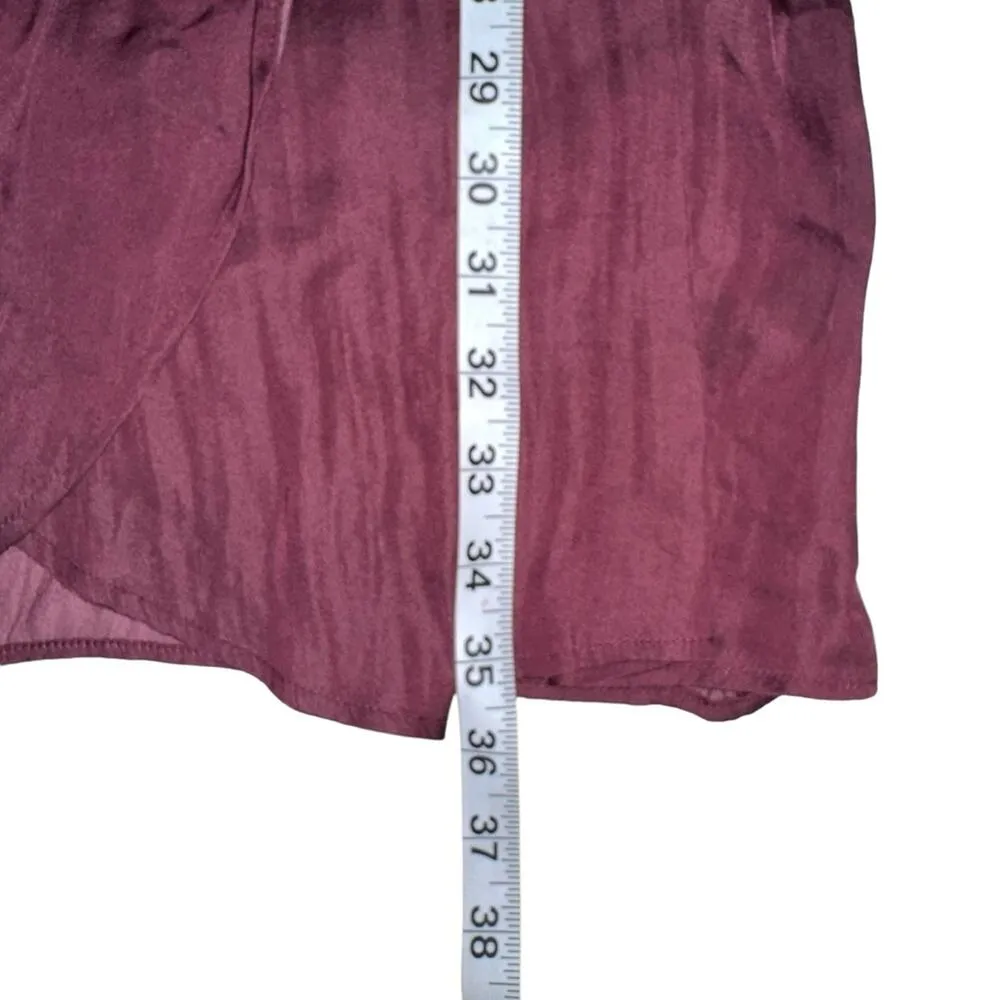 Socialite Long Sleeve Satin Wrap Mini Dress LARGE - Image 7