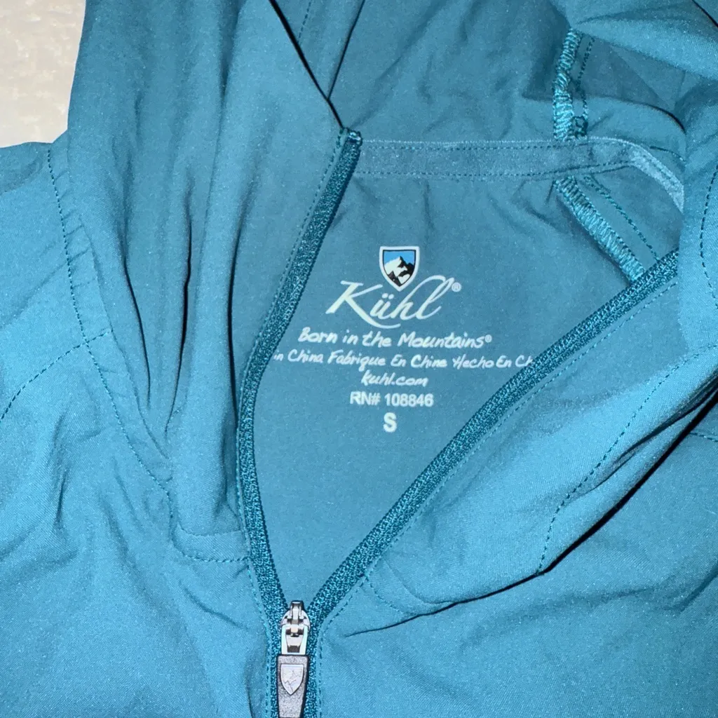 Kuhl Bandita Jacket Womens Small Blue Hooded 1/2 Zip Pockets Lightweight Hiking - Image 4