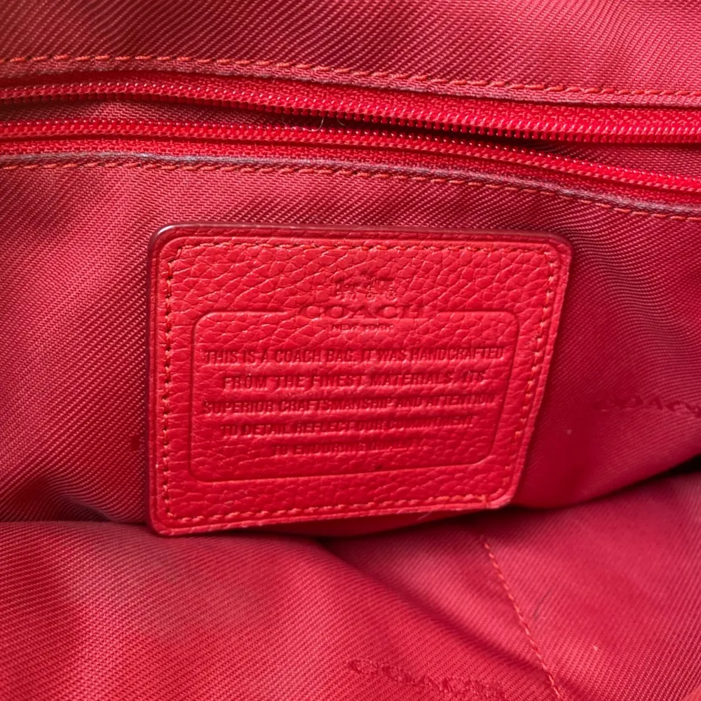 Coach red pebbled leather bag purse - Image 5