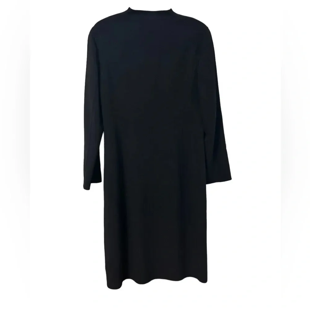 ESCADA BLACK LONG LINE DUSTER OVERCOAT Size 10 - Image 2