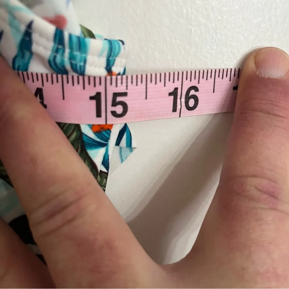 Women’s Cabana Del Sol Floral Tropical Print‎ Ruffle Bikini Top Size Large - Image 5