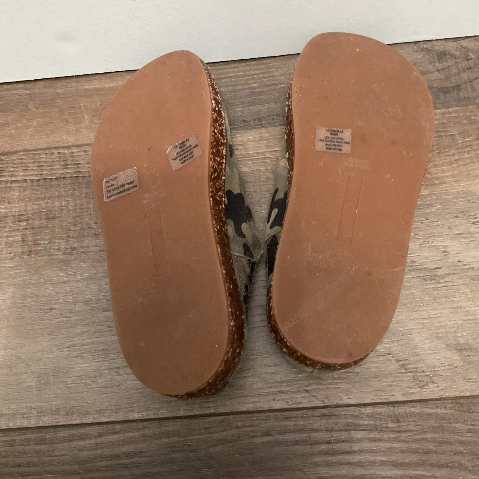 Lucky Brand Tamala 2 Camo Slip On Mules Fur Lined Women Sz 8M - Image 3