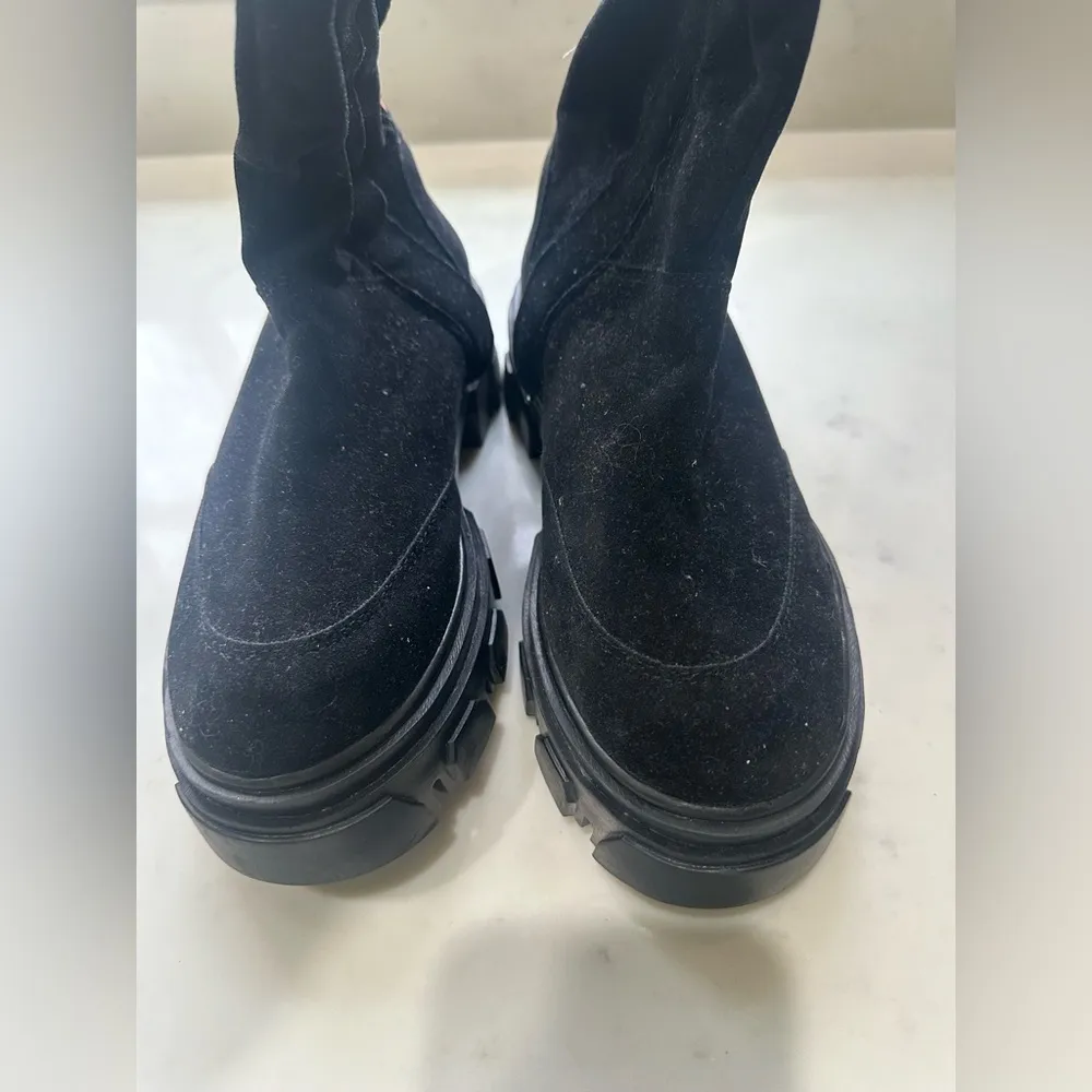 FARM RIO Faux Suede Tall Shaft Boots, vegan leather, black - Image 3