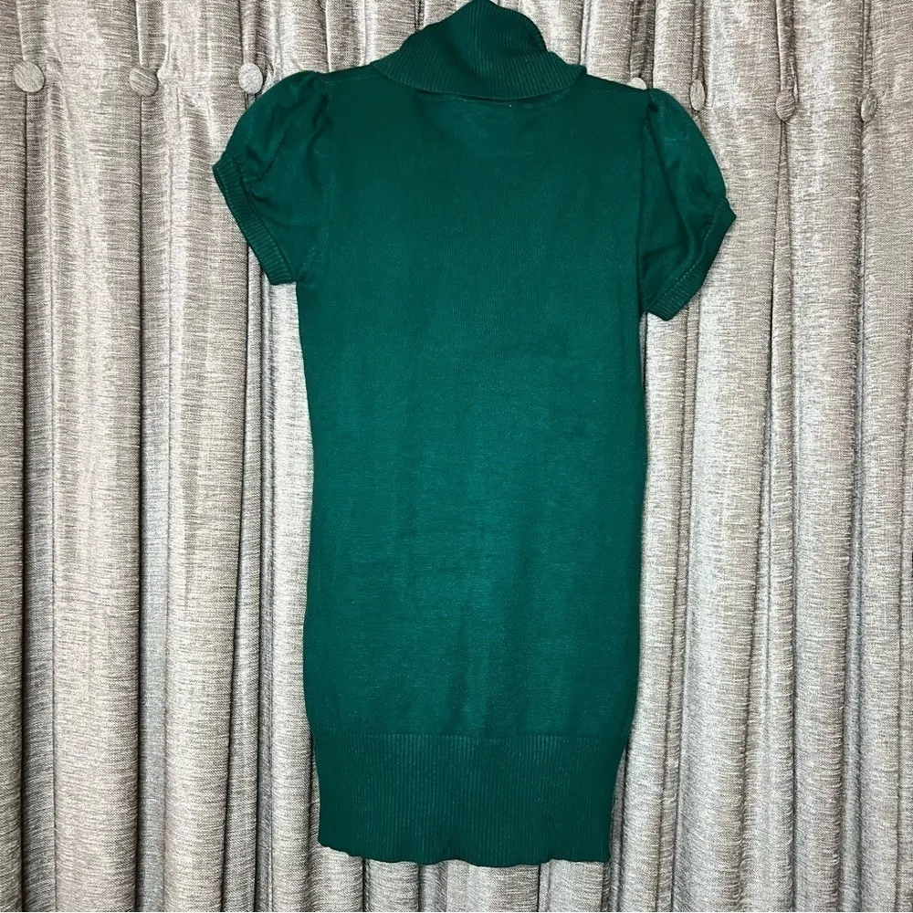 Pink Rose Green Short Sleeve Turtleneck Tunic Sweater Size Large - Image 12