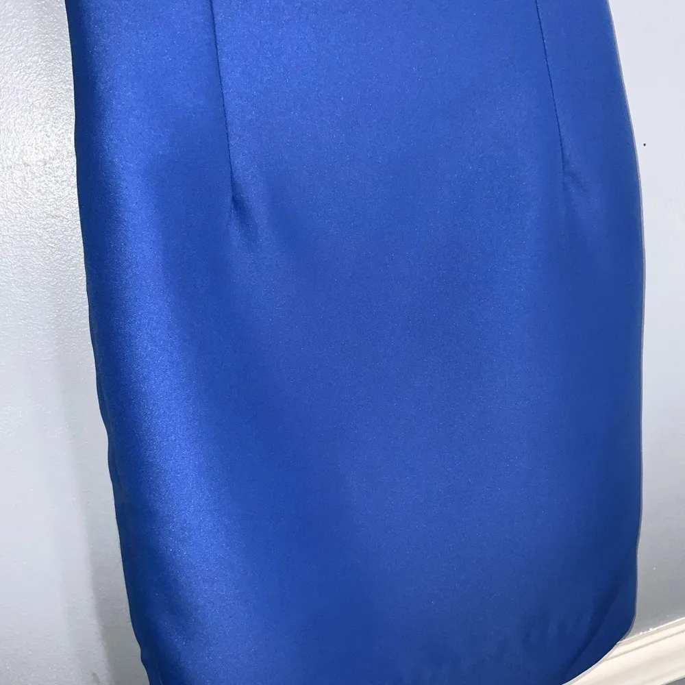 Sapphire Blue Sheath Short Sleeve Short Special Event Sequins Prom Dress XS - Image 6