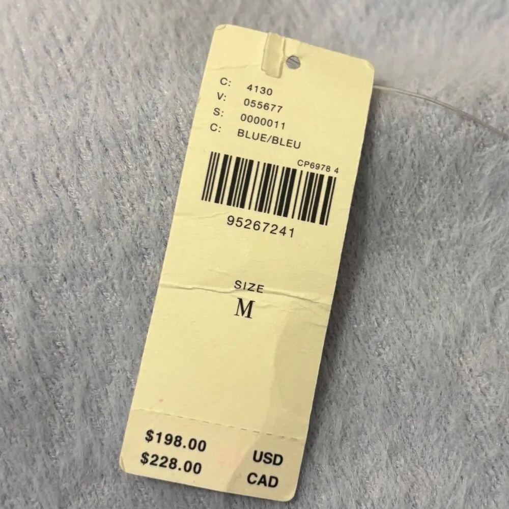 Fringe-Trim Sweater Dress Blue Size M - Image 6