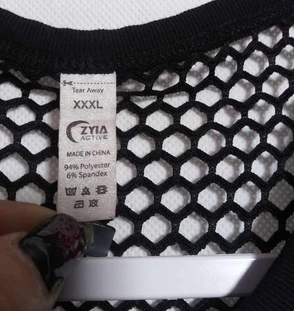 Zyia Black Mesh Sleeveless Tank Top Athletic Edgy Size XXXL - Image 6