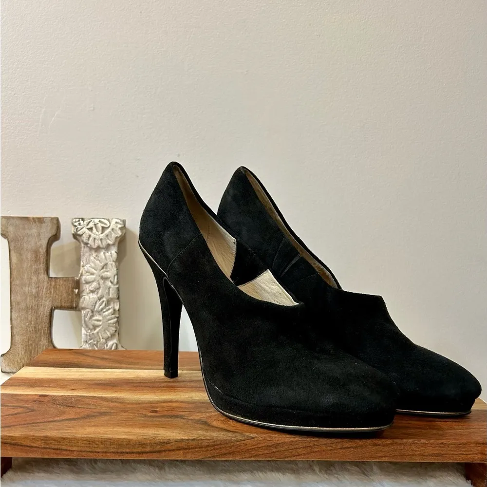 Juicy Couture Elyssa Platform Booties in Black Suede Size 10 - Image 4