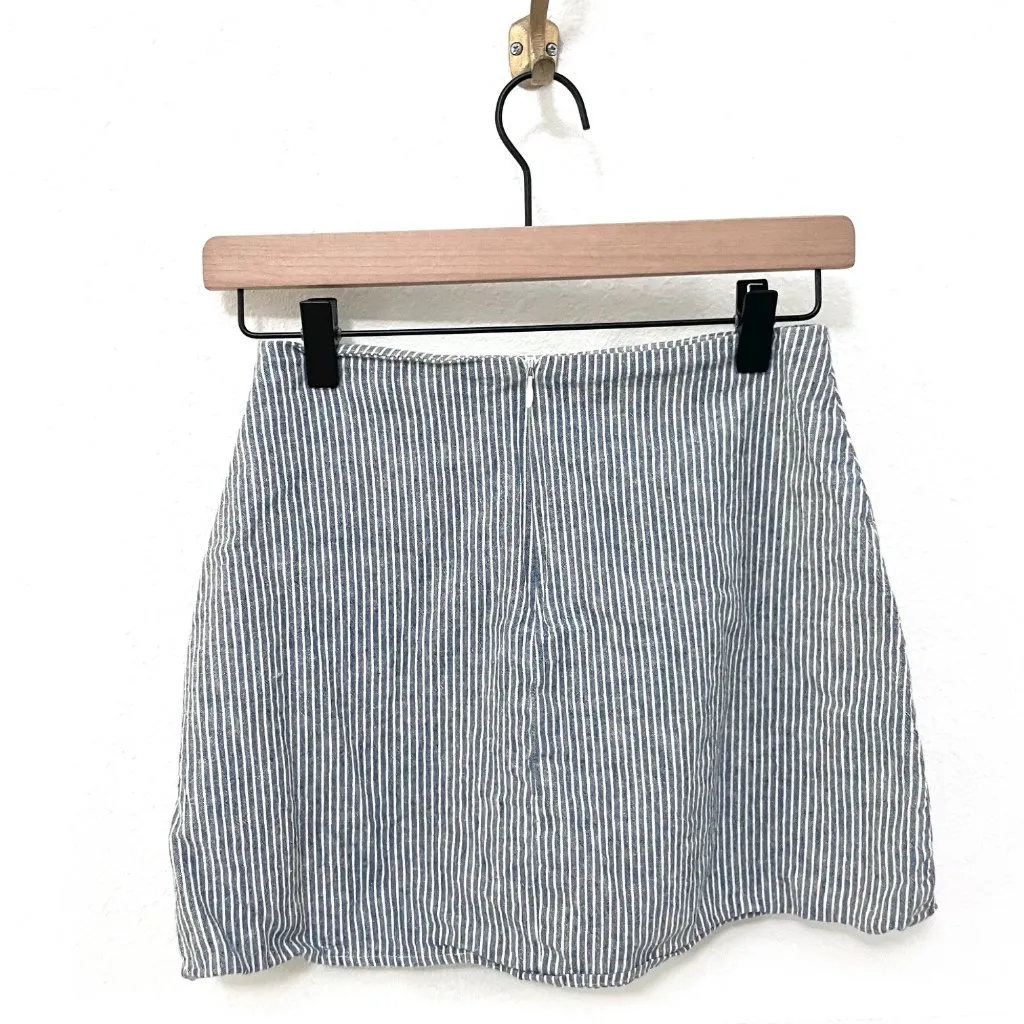 Reformation Blue Linen Two-Piece Skirt Set Size 4 - Image 5