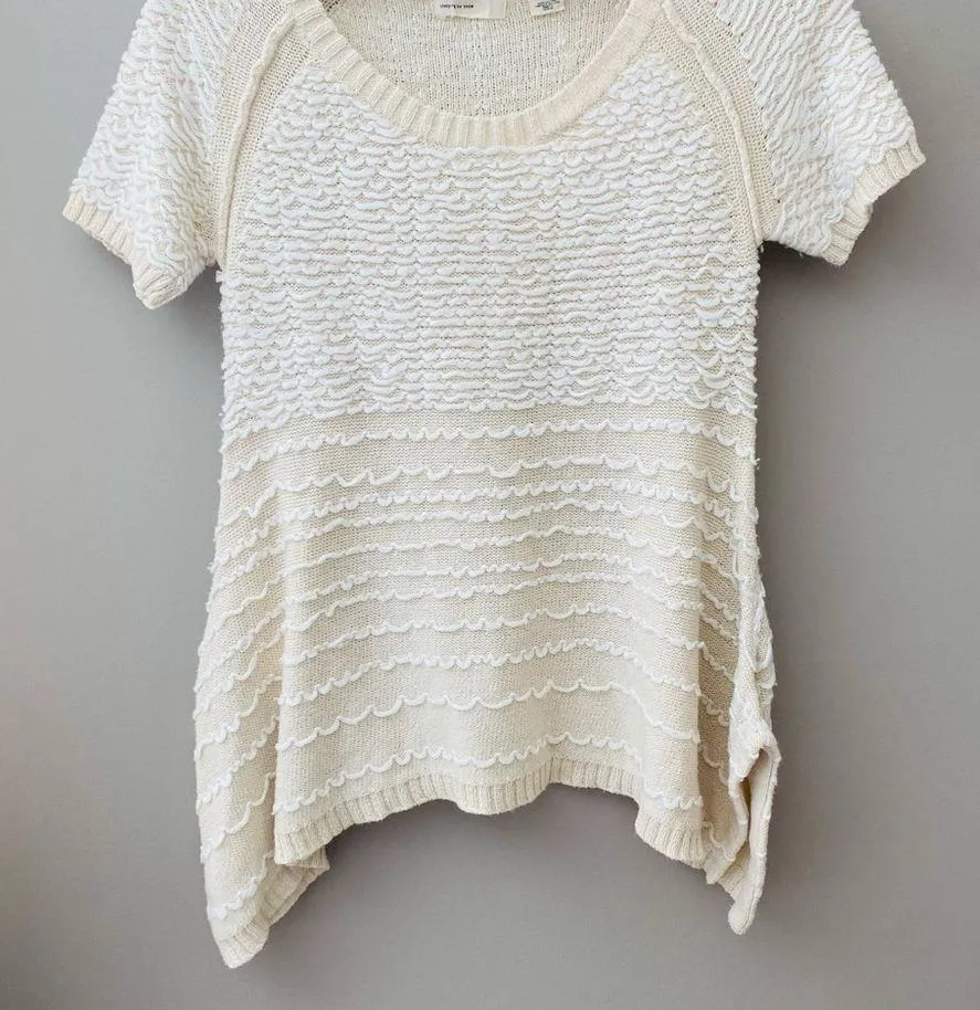 Sleeping On Snow by Antro. Knit Top Cream Sz Small - Image 3
