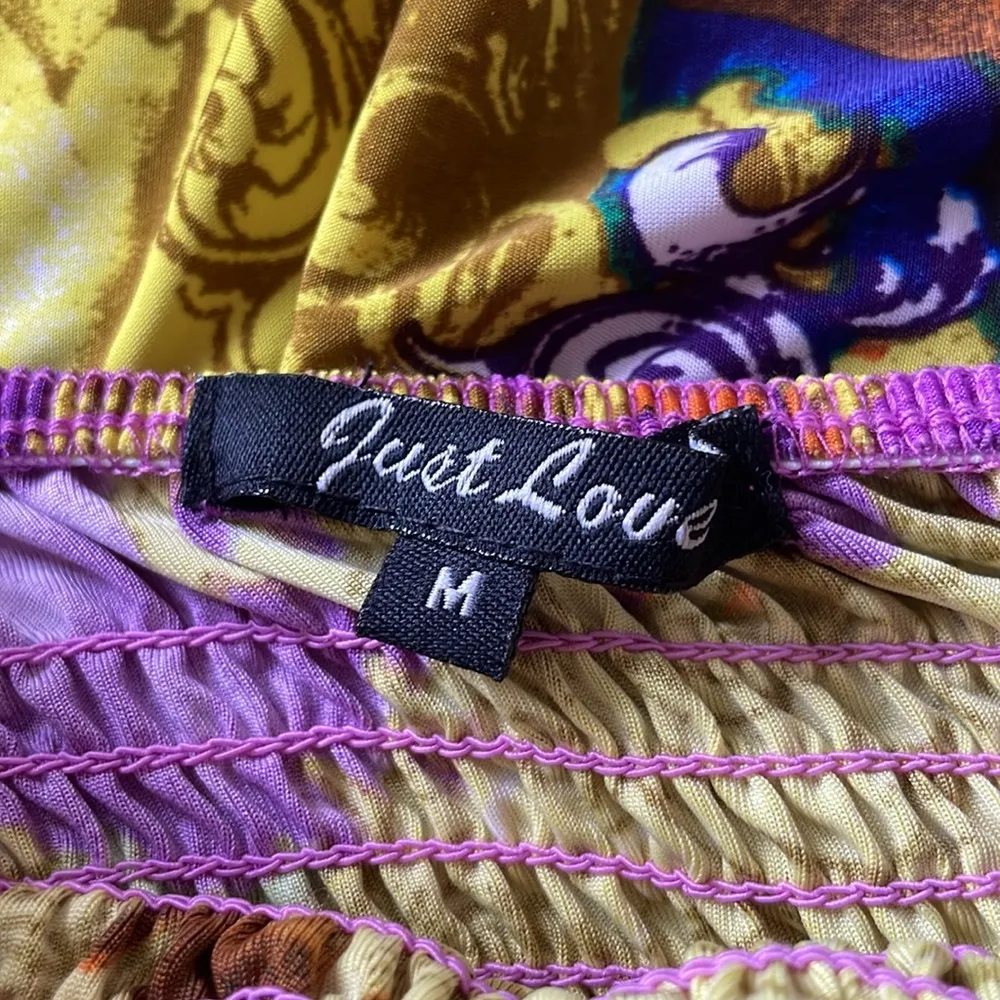 Women’s Just Love Purple and Gold Flowy Dress Size M - Image 4