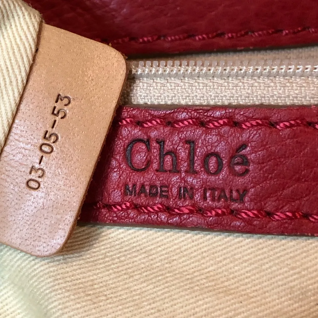 CHLOE Paddington Small Red Leather Padlock Bag w/ Lock Key Dust Bag - Image 8