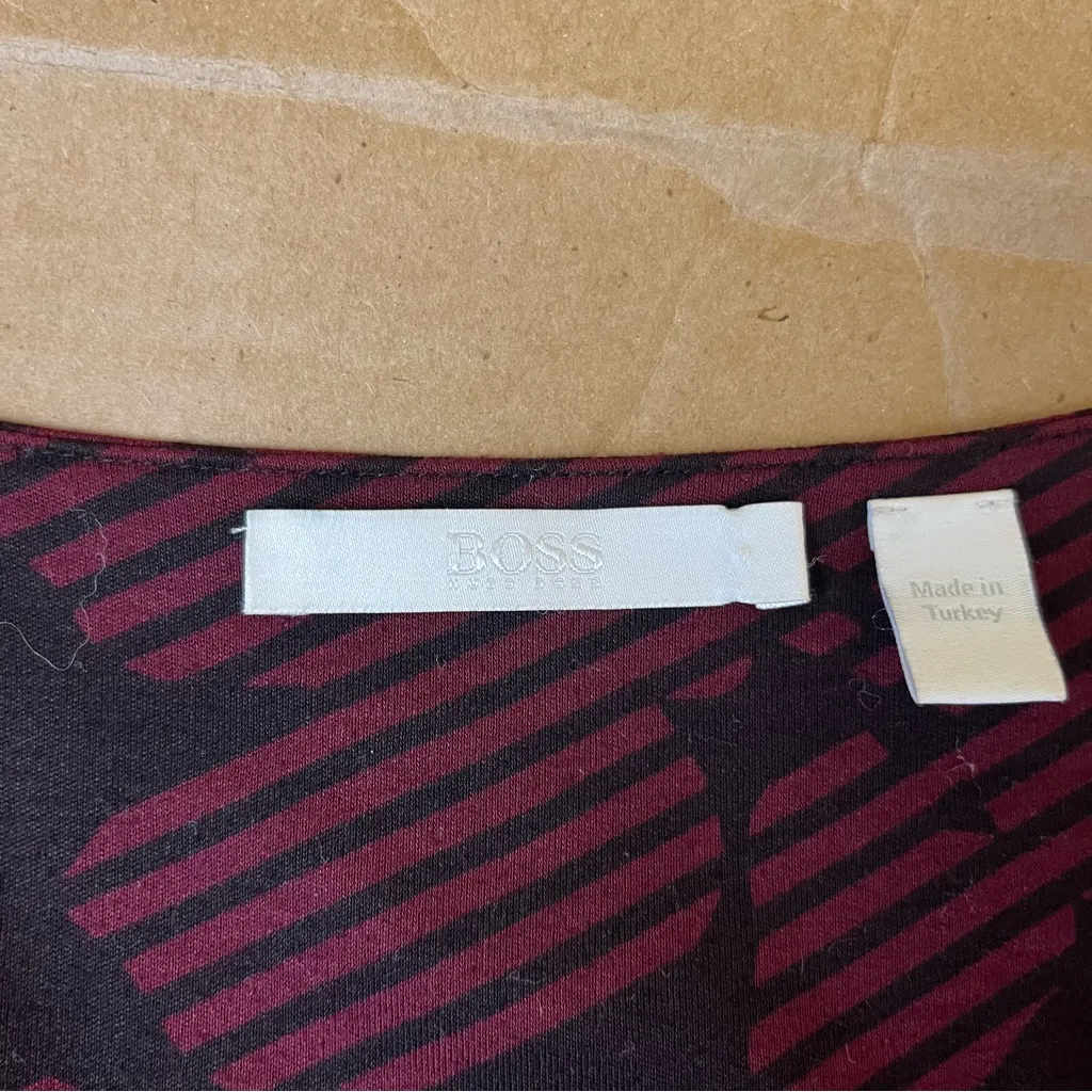 Hugo Boss Maroon Scoop Neck Blouse - Image 6