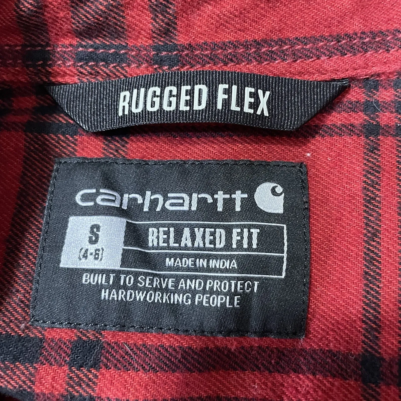 Carhartt Rugged Flex Shirt Dress Flannel Shacket Womens S Red Plaid Relaxed Fit - Image 3