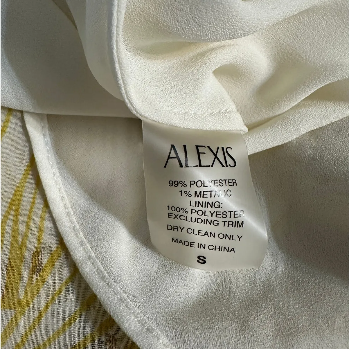 ALEXIS Mini Dress Asia Butter Yellow Georgette Halter Ruffle Trim Rosette - Image 7