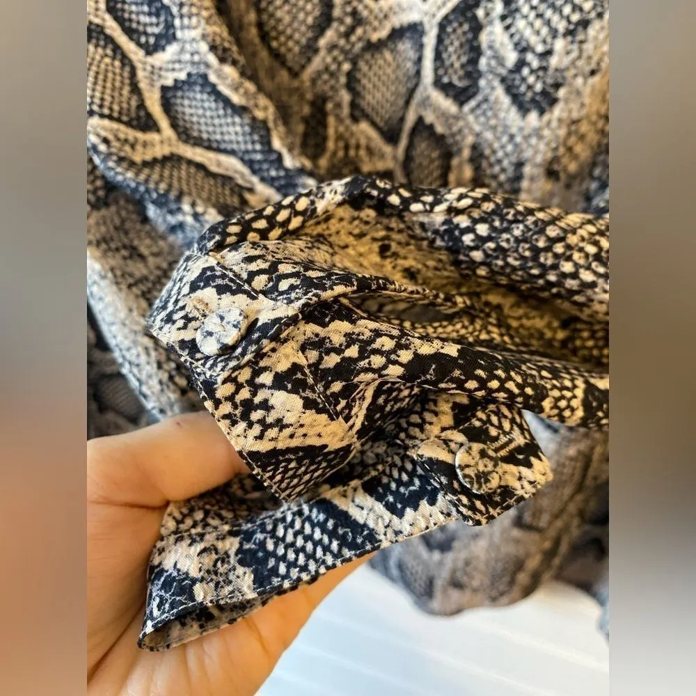 Rebeca Taylor 100% Silk Snake Animal Print Blouse - Image 3