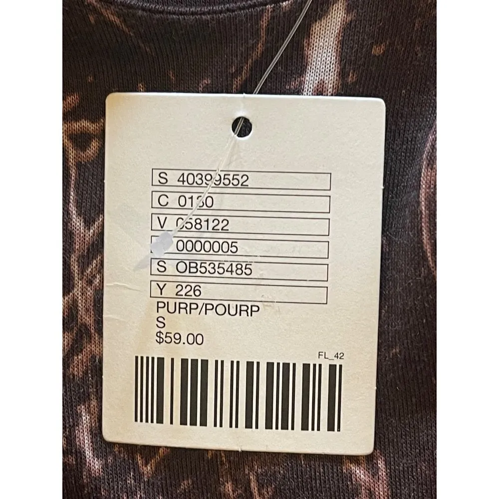 Silence + Noise Purple And Pink Jersey Marbled‎ Print Swing Tunic Dress Size S - Image 10