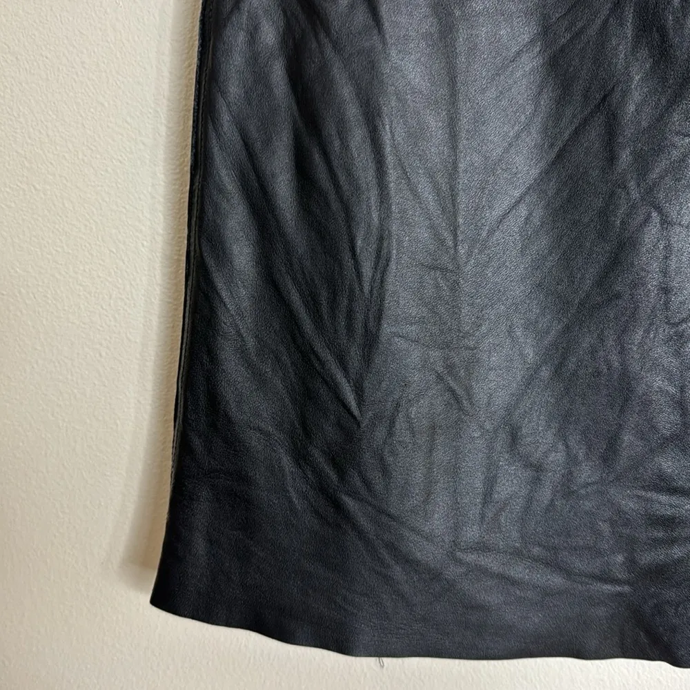 Worth New York ladies black 100% leather lined skirt size 10 - Image 8