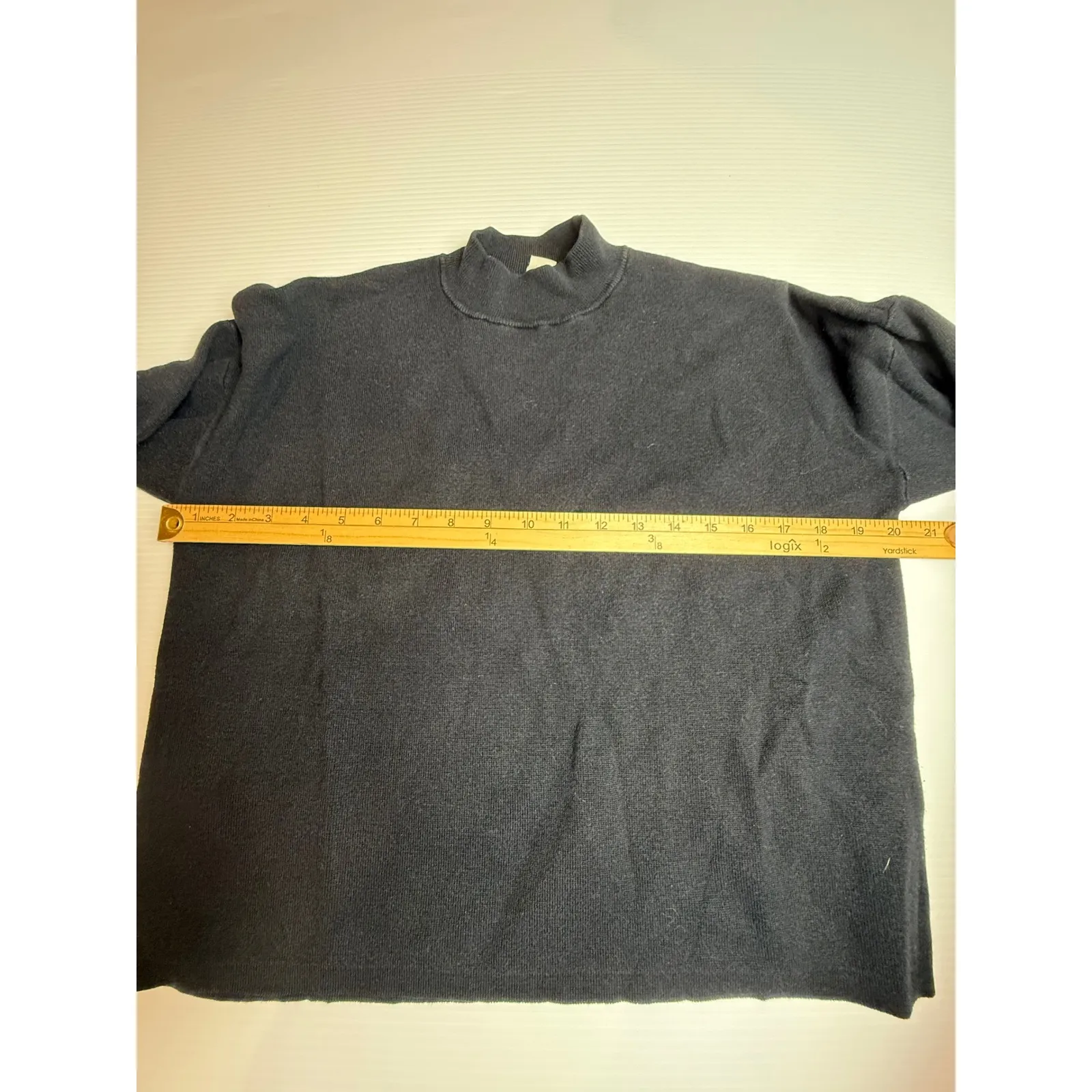 H&M Basic Black Mock Neck Long Sleeve Soft Knit Top‎ Womens Size S - Image 3