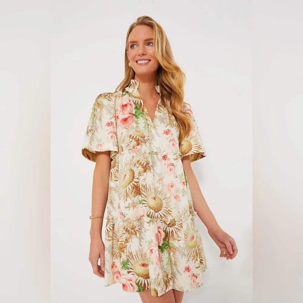 Tuckernuck Crawford Dress S Sun Faded Floral Mini Ruffle Cotton Dress NWT - Image 3