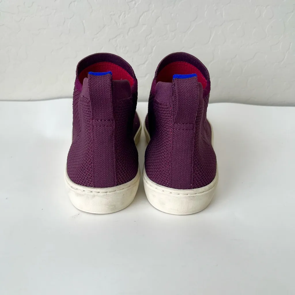 Rothy’s The Chelsea Berry Knit High Top Sneakers Pull On Shoes Size Women’s 10.5 Purple - Image 6