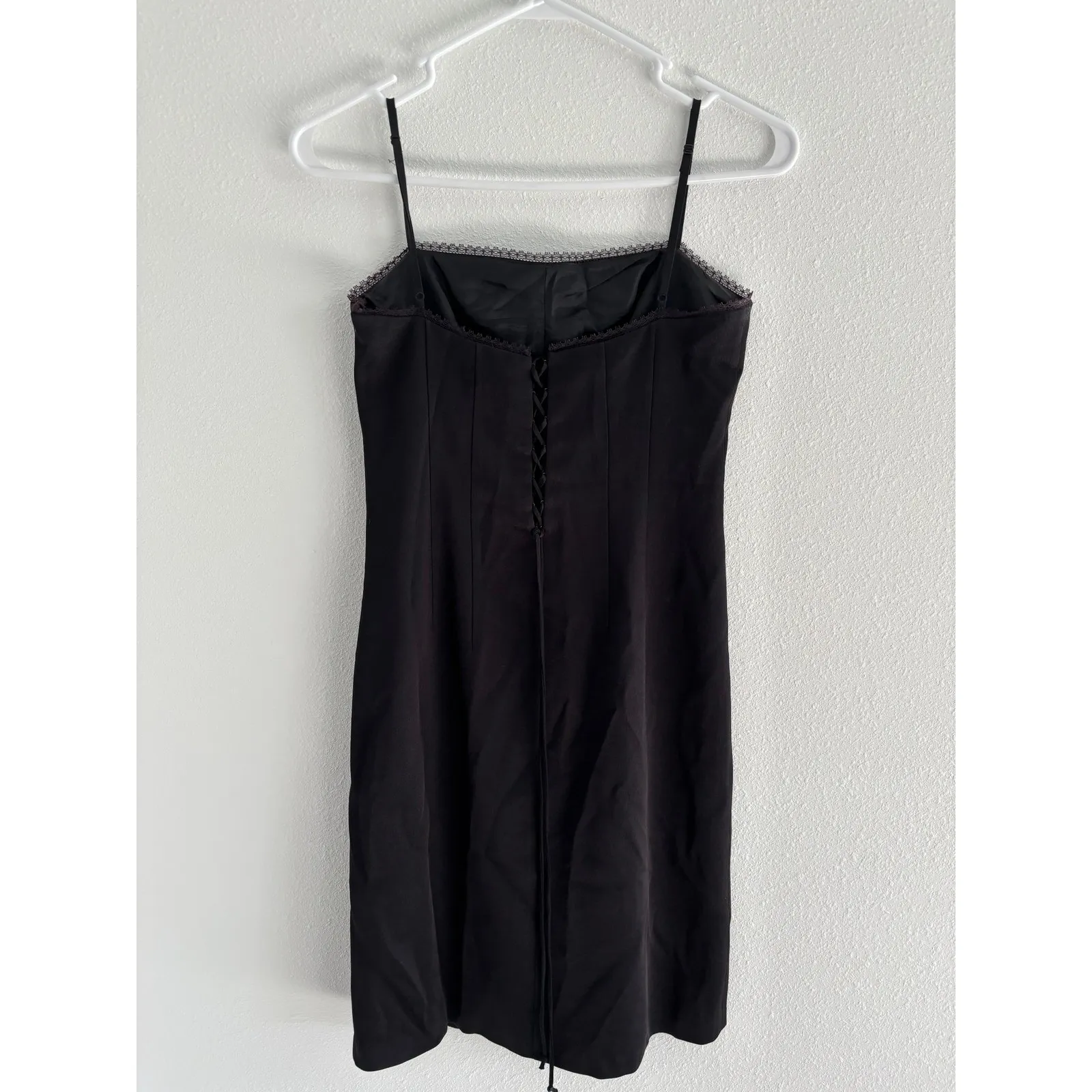 Vintage Dress Womens 2 Black Slip Satin Corset Whimsigoth 90s Romantic Punk Edgy - Image 2