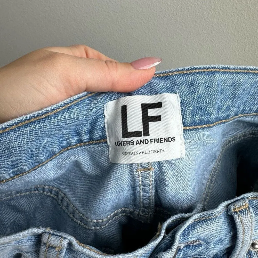 Lovers and Friends Devon High Rise 90s Cut Off Denim Shorts Distressed Size 26 - Image 5