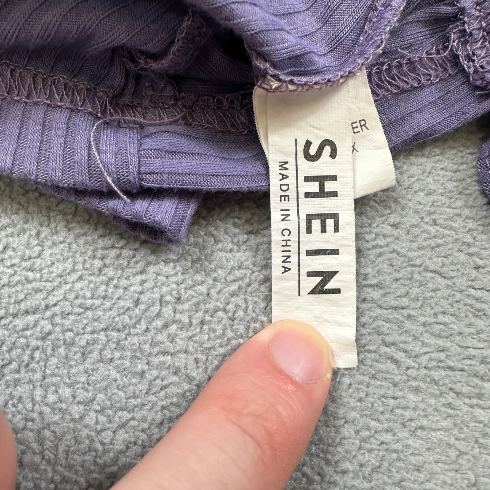 SHEIN Top S Purple Ribbed Ruched Drawstring Side Tee T-Shirt Blouse Drawstring - Image 5