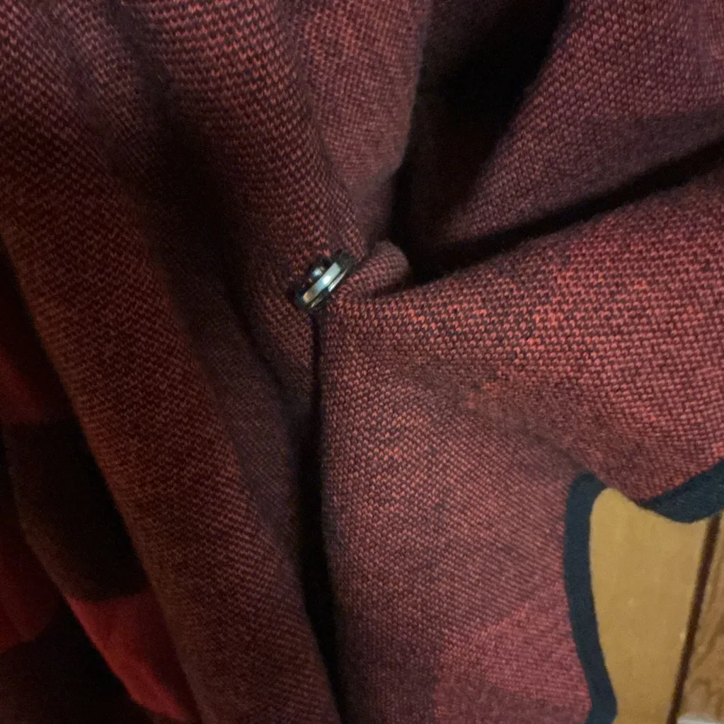 Kensie Red Black Buffalo Plaid Open Front Poncho Wrap One Size NWT - Image 4