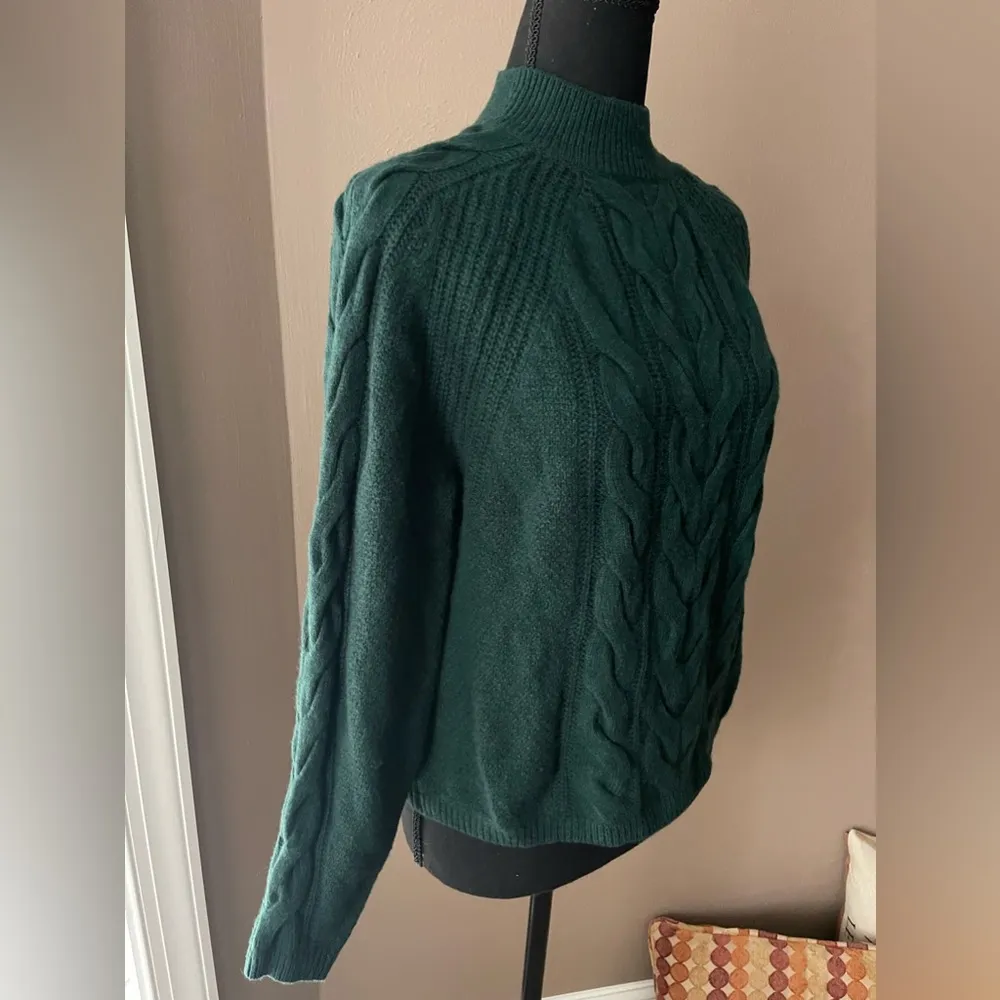 Banana Republic Women’s Italian Wool Sweater with Mock and Cable - Image 6