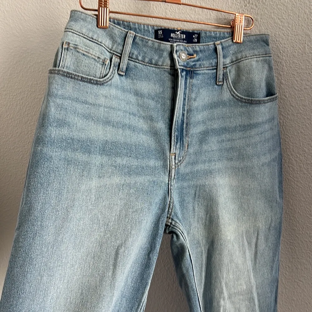 Hollister Ultra High Rise Dad Jean Distressed Denim Jeans W27 L29 5S - Image 6