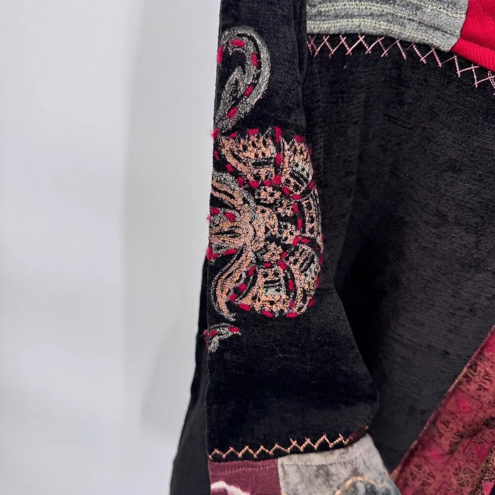 Dressbarn Jacket Women Small Black Velvet Cotton Rayon Whimsigoth Witchy Vintage - Image 10