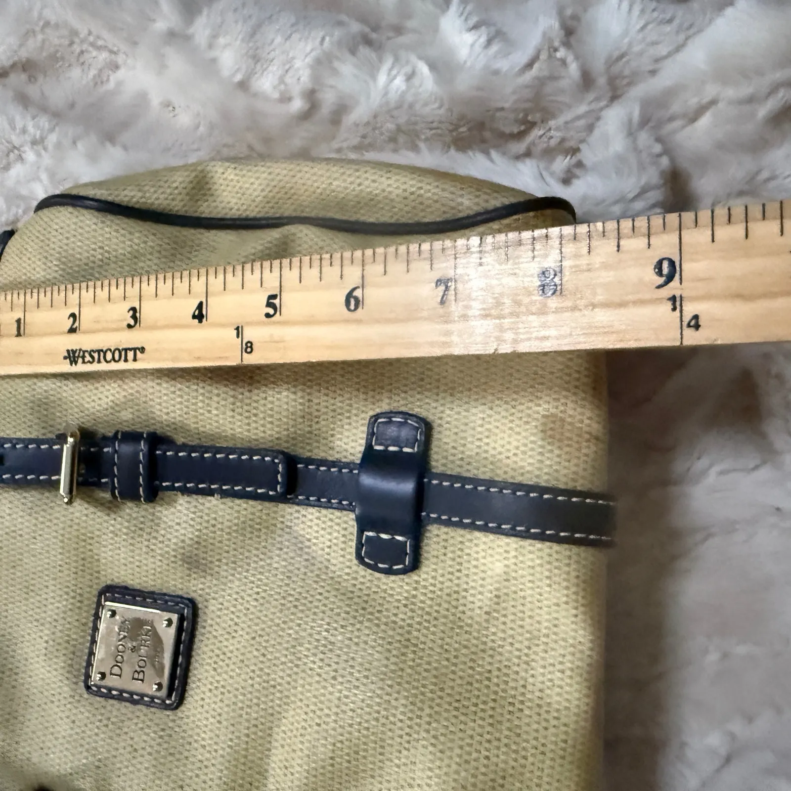 Dooney &‎ Bourke Satchel Tan Brown Signature Coated Canvas Zip Top Crossbody - Image 8