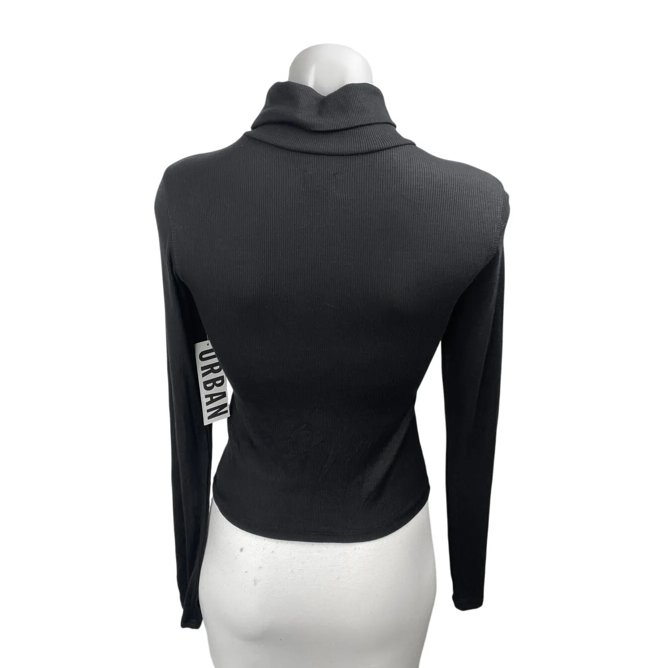 NEW Urban Outfitters BDG Black Ribbed Knit Turtleneck Long Sleeve Sweater Top S - Image 2