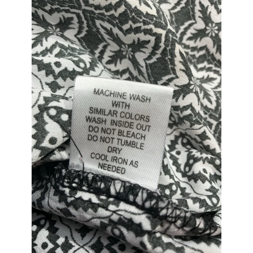Womans Antilia Femma 3X Black White Boho Print V Neck 3/4 Sleeve Pullover Blouse - Image 5