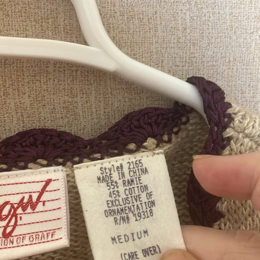 Gw Patterned Beige Sweater Vest medium Tan - Image 4