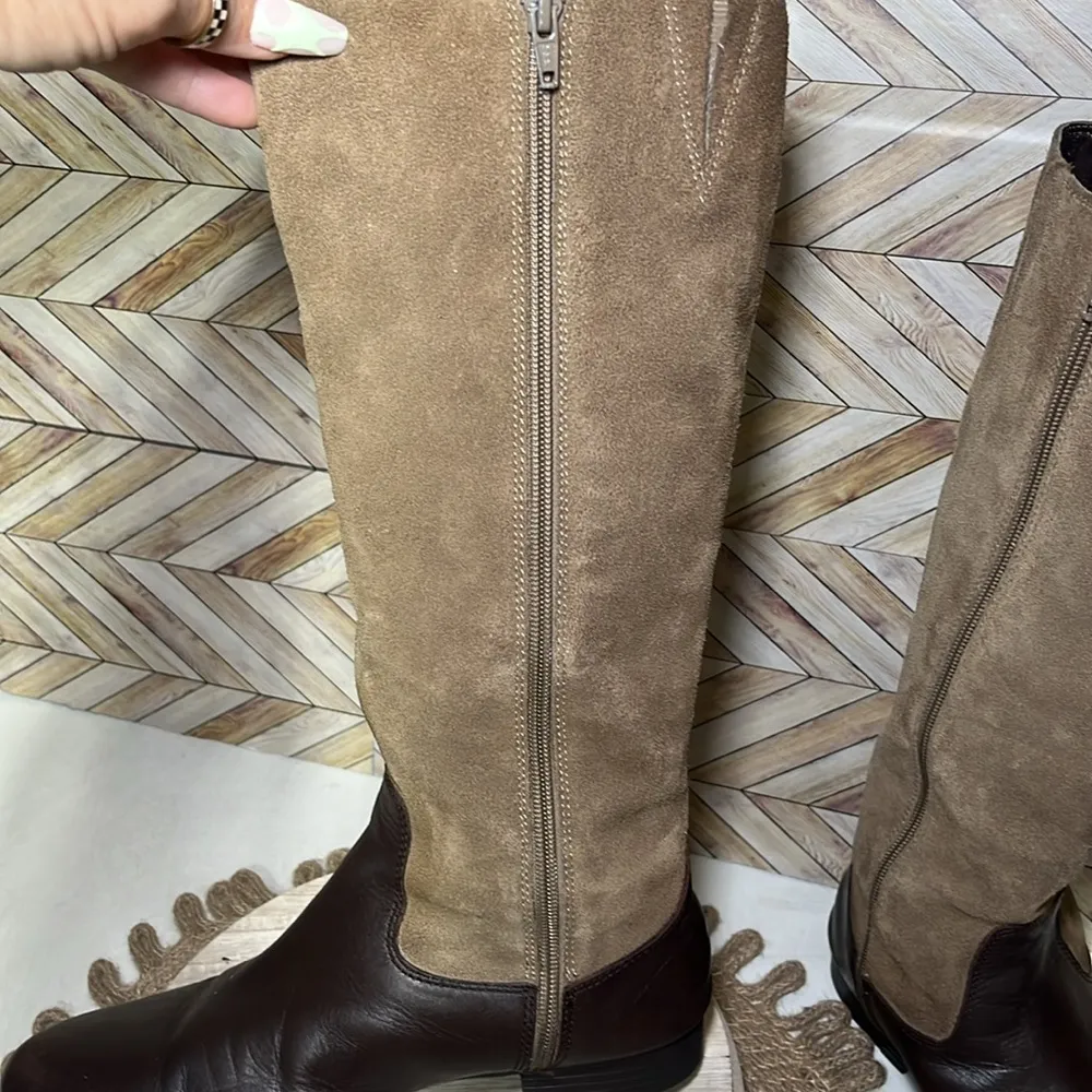 Lauren Ralph Lauren Sagira ll Full Zip Up Leather & Suede Boots Brown Size 8 - Image 7