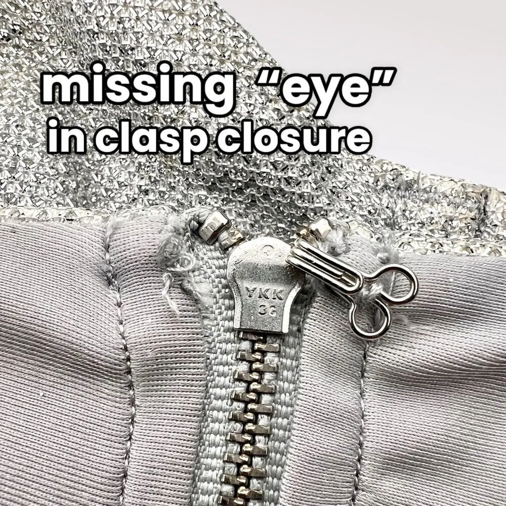 White Fox Silver Metallic Corset Top Glitter Bustier XS - Image 9