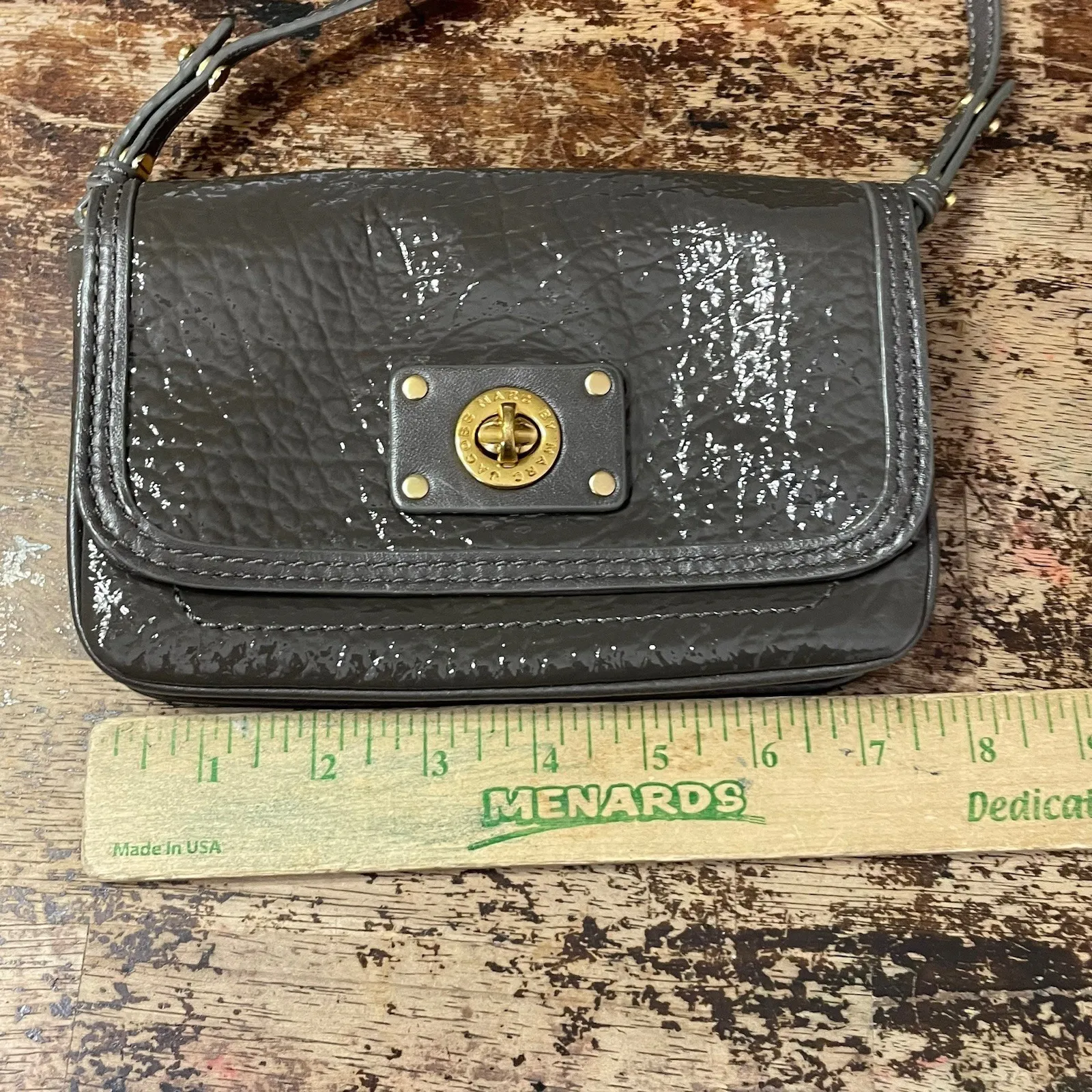 Marc By Marc Jacobs Women's Brown Crossbody Turn lock patent Leather Bag - Image 6