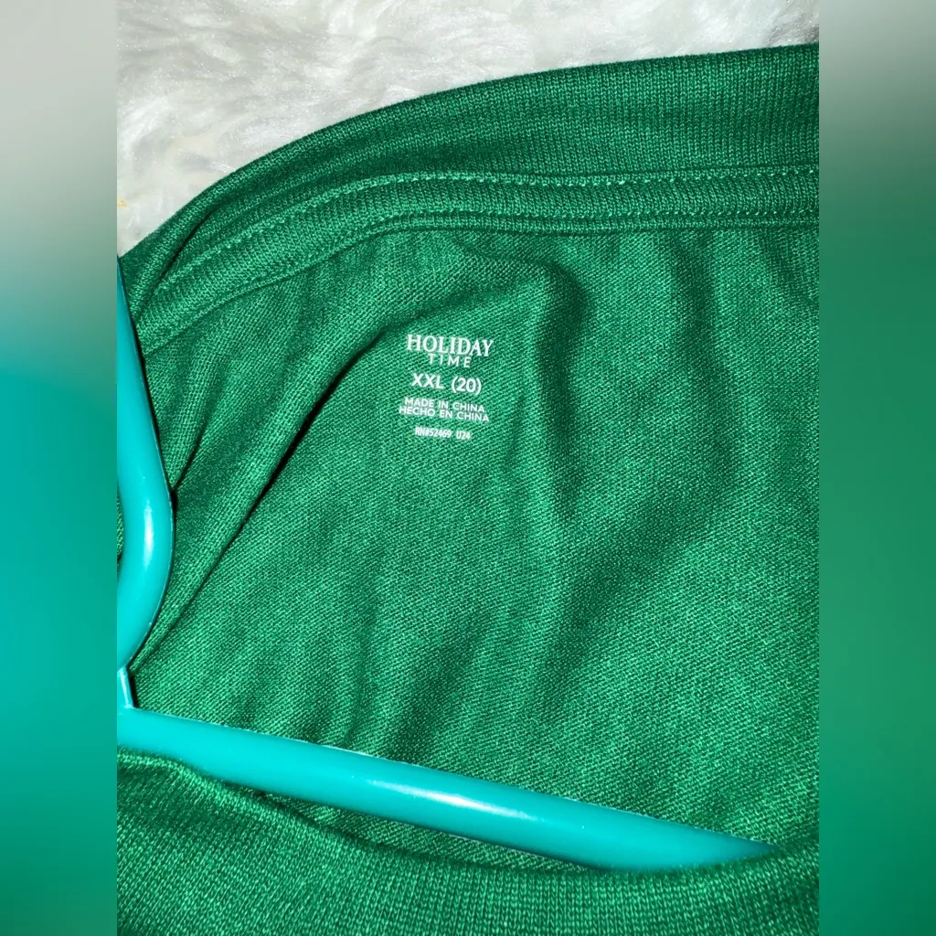 Women’s Holiday Time Merry Christmas Tee Shirt Top Long Sleeve Green XXL(20) NWT - Image 6