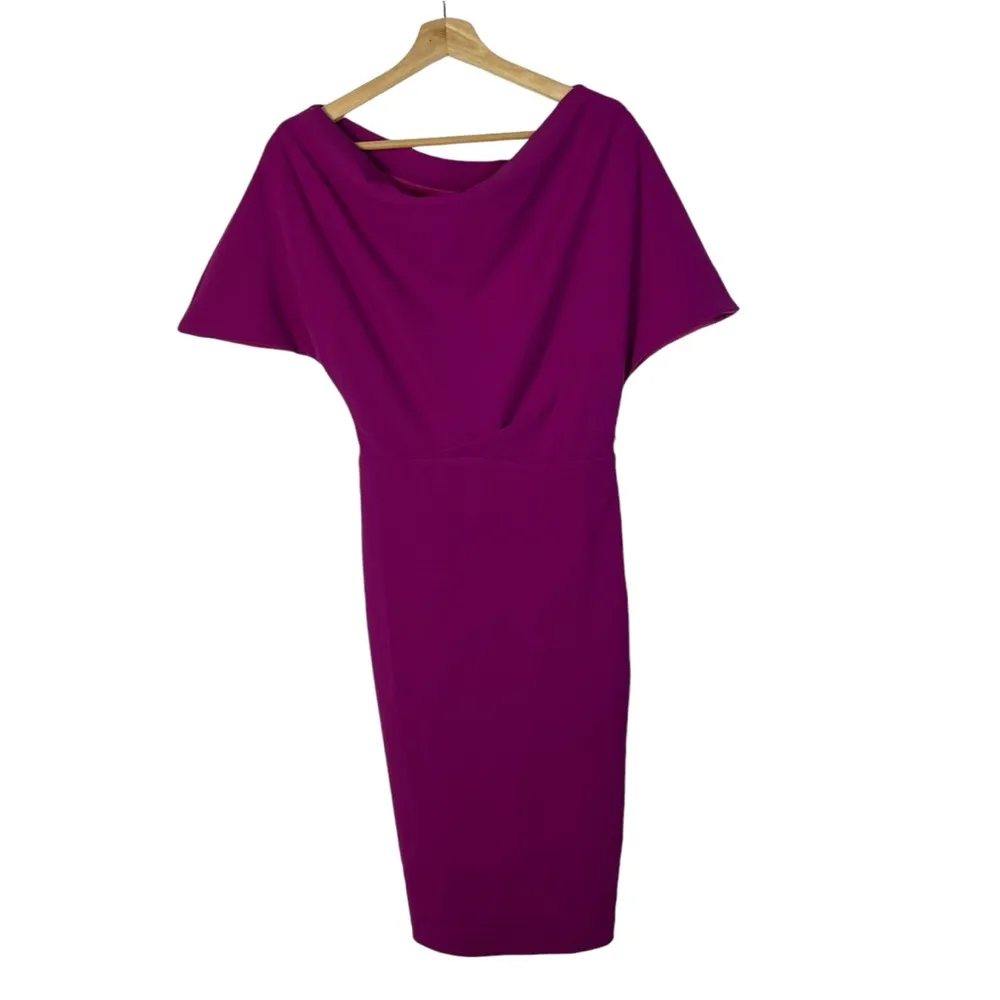 Alexia Admor Olivia Fuchsia Purple Off the Shoulder Sheath Dress XS - Image 2