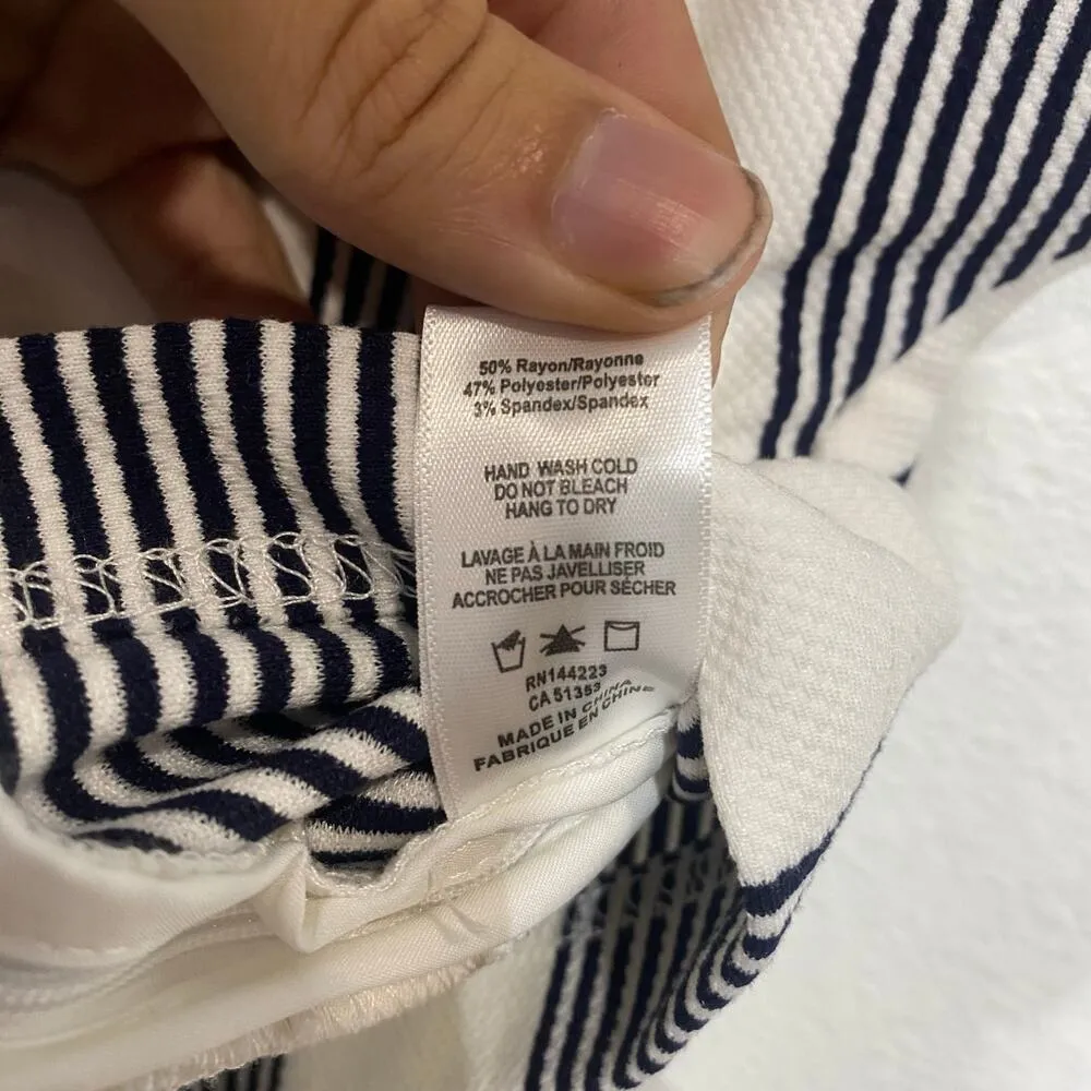 Bishop + Young Navy Striped Twist Front Top Sz S NWT - Image 7