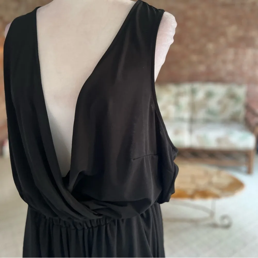 Swimsuits for All Ava Jumpsuit Black Wide Leg Cropped Sleeveless Knit 18/20 chic Size undefined - Image 5