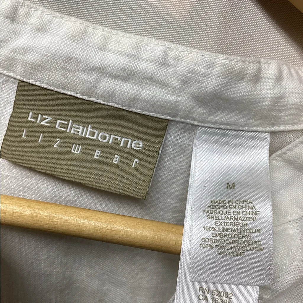 Liz Claiborne linen blouse. Size Medium - Image 10