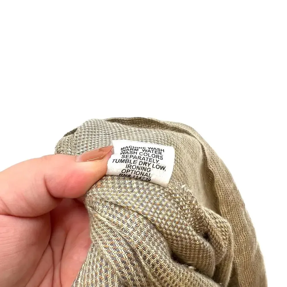 FLAX 100% Linen Shift Dress Sleeveless Relaxed Fit Beige Tan Size‎ XS - Image 13