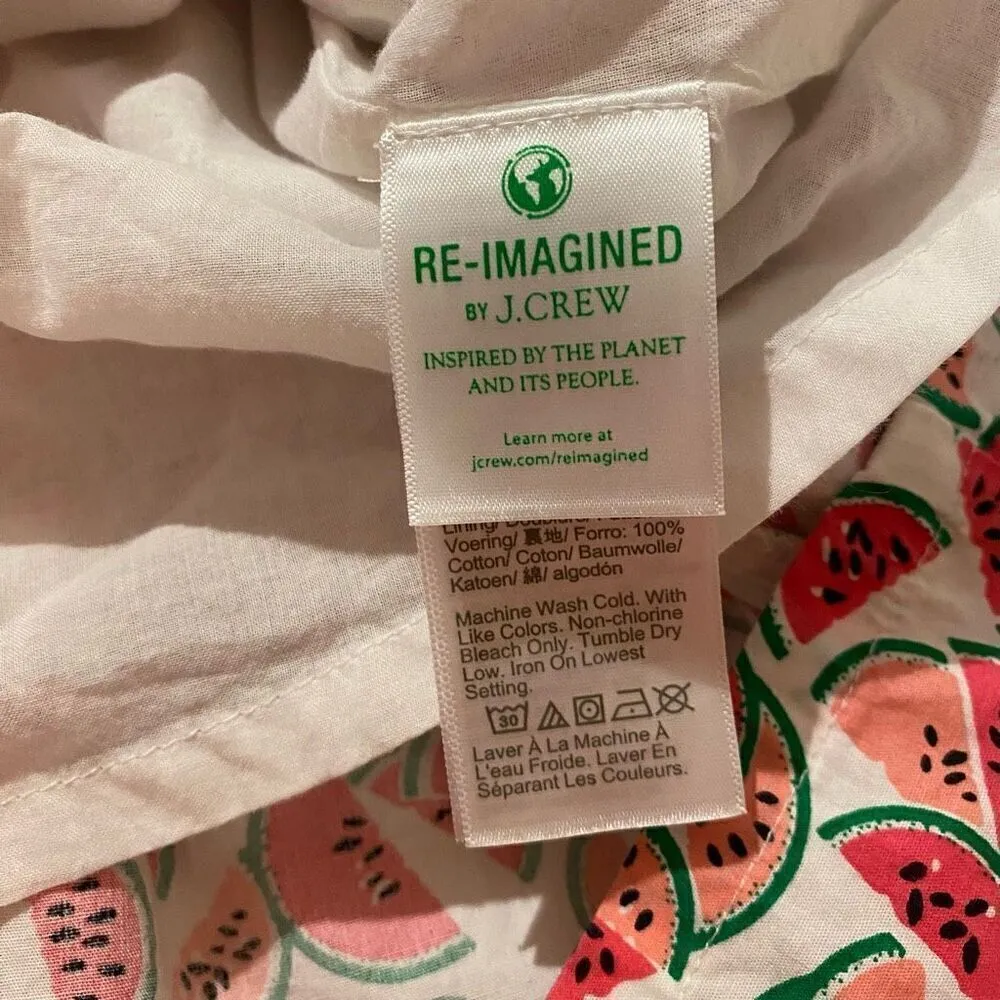 J Crew Cotton Tiered A Line Dress in Watermelon White Pink Size 4 White - Image 6
