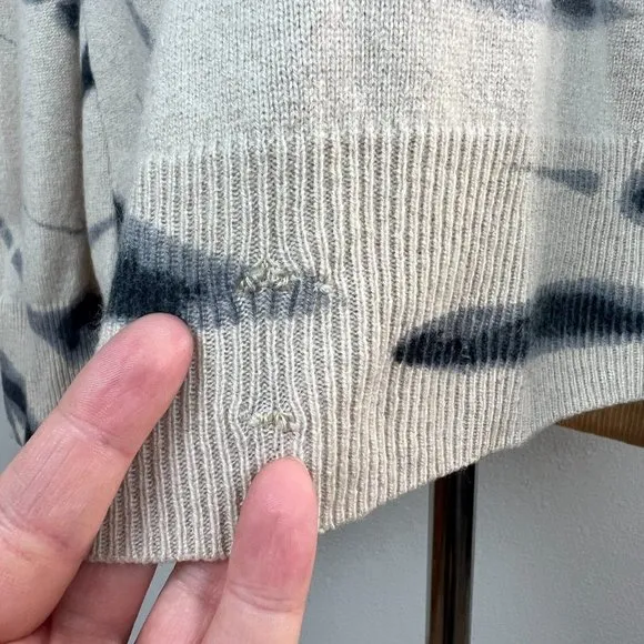 Torn By Ronny Kobo Tunic Sweater M‎ 100% Cashmere Tie Dye Bead Embellishe… - Image 8