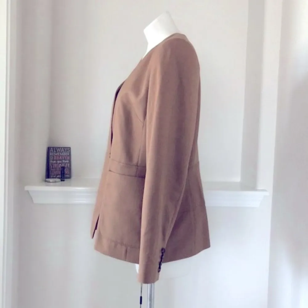 Donna Karan Collarless One-Button Suit Blazer, Autumn Breeze Size 14 New w/Tag - Image 5