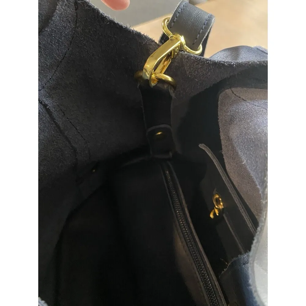 Guanti & Borse Genuine Leather Shoulder Bag Blue Italy La Guantaia Firenze Strap - Image 12