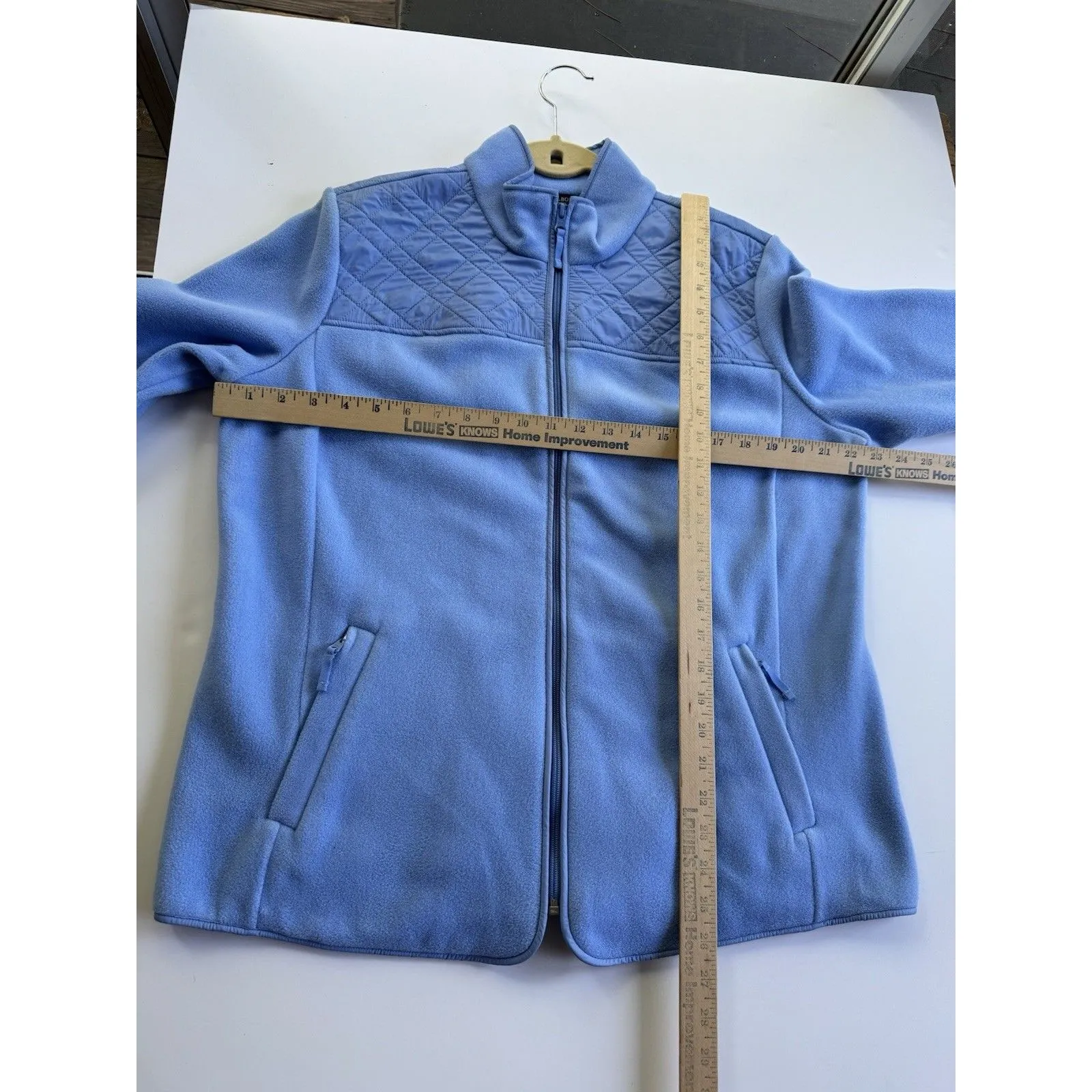 Talbots Quilted Royal Blue Polar Fleece Zip Jacket Classic Long Sleeve X (14W) - Image 12